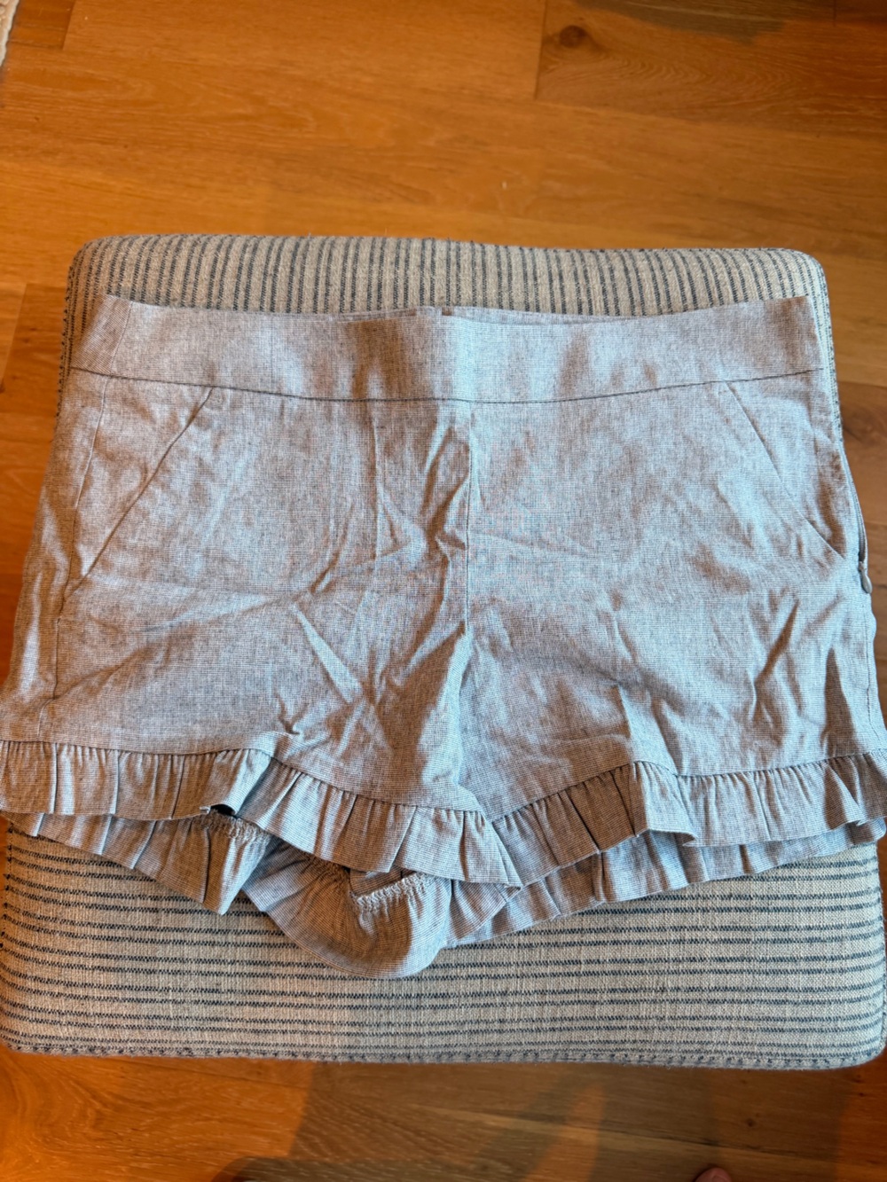 LOFT Womens Gray Ruffle Hem Knit Skort